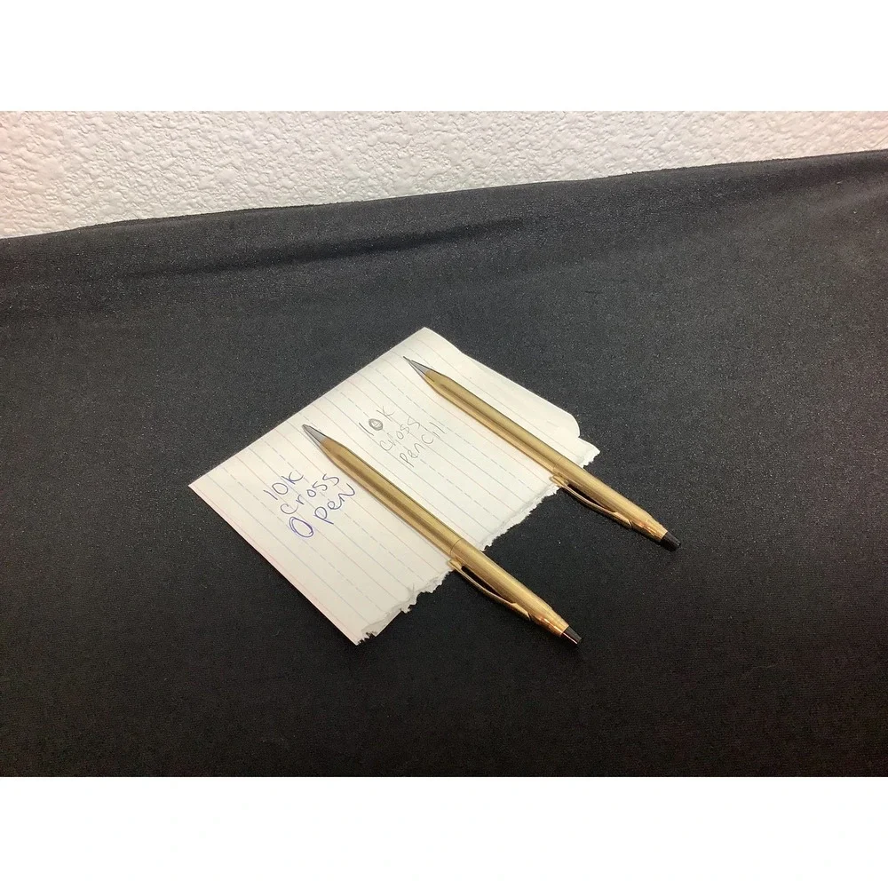 Vintage Cross 1/20 10k Gold Filled Pen & Pencil Set W Brochure And Original Case